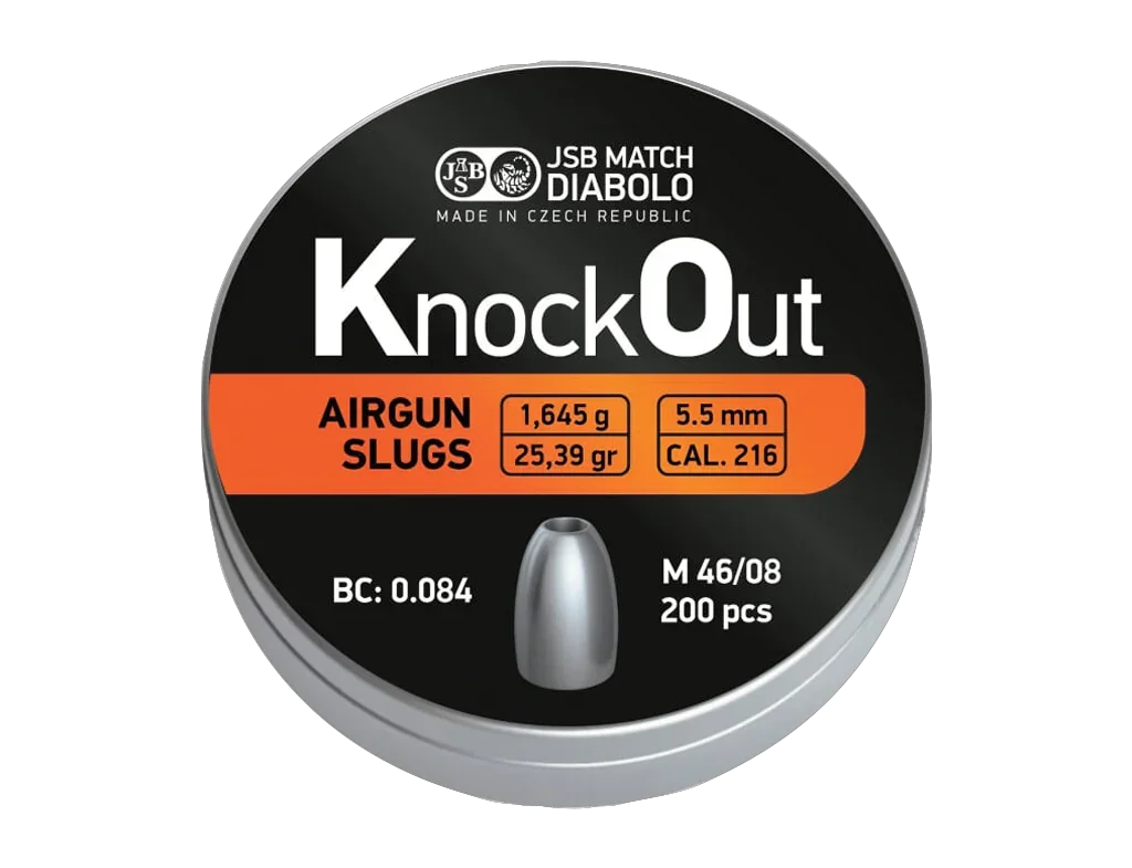 JSBノックアウトエアスラッグ弾　5.5mm 28.54gr. 150発入